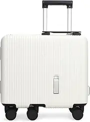 [BOJUEGZI] Ride-on Suitcase Carry-On Luggage with Double Spinner Wheels, White, Ride-on Suitcase Carry-on Luggage