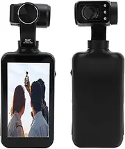 Handheld Small Vlog Camera with 3.5 Inch Rotating Touchscreen, 5K Camcorder Video Camera, 30FPS HD 3 Axis Stabilization Wide Angle Action Camera for Filming Travel Vlogging