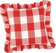 MAGICLULU Throw Pillow Covers 3pcs Plaid Throw Pillowcase Couch Decoration Sofa Back Cushions Home Accents Pillowcase Cozy Snug Home Cushion Case Pillows for Couch Chair Back Cushion Red Cotton Linen