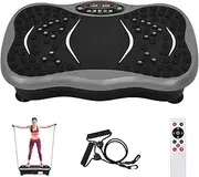 Advwin Vibration Plate Exercise Machine, 120 Speed Full Body Vibration Platform with Resistance Bands & Acupressure Nodes & Preset Workouts for Lymphatic Drainage, Weight Loss, Shaping