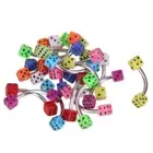 20Pcs Body Piercing Jewelry 3mm Dice Tongue Navel Belly Lip