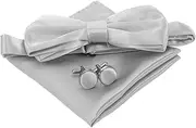 [SAFIGLE] Groom Costume Accessories Satin Bow Tie Cufflinks Handkerchief for Weddings Tuxedos Special Occasions Classic Contemporary Style present for Men