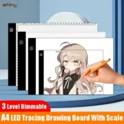 A4 LED Drawing Tracing Board W/ Scale Copy Lightbox 3 Level Adjustable Bright