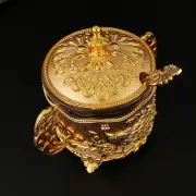 European Style Glass Sugar Bowl Storage Jar Condiment Pot Vintage Kitchen Fo EUJ