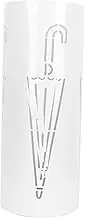MAGICLULU 1Pc Iron Umbrella Stand Holder Multi Functional Storage Rack for Umbrellas and Walking Sticks Construction Modern Design White Color for Entryway
