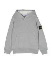 Stone Island Junior Compass Patch Long-Sleeved Hoodie 8Y,14Y,12Y,10Y Dust and gray mixed color