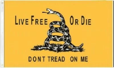 3X5 LIVE FREE OR DIE DON'T TREAD ON ME GADSDEN FLAG BANNER 100D Woven Flag