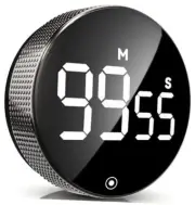 Digital Kitchen Timers, Magnetic Visual Timer Large LED Display Magnetic Black