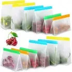 3pcs/set Leakproof Freezer Stand Up Bag PEVA Kitchen Fresh Bag Zip Lock Bag