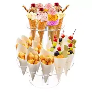 Ice Cream Cone Holder2-Tier Acrylic ice Cream stand.Acrylic Ice Cream Cone Ho...