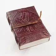 Sacred Oak Tree of Life Blank Page BOOK Handcrafted Leather Writing JOURNAL 5x7