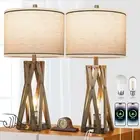 27.5" Touch Control Farmhouse Table Lamp Set of 2, 3-Way Dimmable Bedside Lamp w