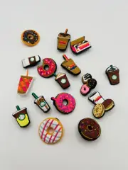 Dunkin' Donut Croc Charms 16pcs Coffee Shop Charms Fun Bright Colors NEW