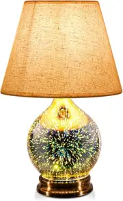 Table Lamp, Desk Lamp Bulb Included - Modern Lamp with Unique Lampshade, Handmad