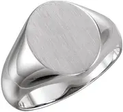 [JewelryWeb] 925 Sterling Silver 10x12mm Polished Oval Signet Ring Size 6.5 Band Style-Ring for Women