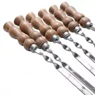 6pcs BBQ Sticks Skewers Shashlik Shampur Kebab BBQ Meat Mangal Grill Russian 3mm