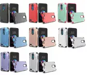 For LG Xpression Plus (2018) LM-X410ASR Brush Hybrid Cover Phone Case