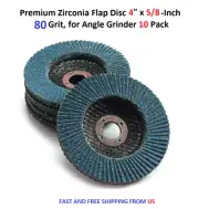 Premium Zirconia Flap Disc 4" x 5/8-Inch, 80 Grit, for Angle Grinder 10Pack
