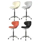 Bar Stool High Back Adjustable Reception Desk Chair with Wheels Rolling Stool