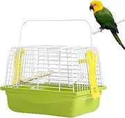 Bird Travel Cage Portable Bird Travel Cage with Handle and Bottom Net, Easy to Assembly for African Grey Conure Cockatiel Lovebird Finch Canary