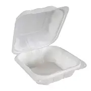 (250 pack - 6x6x3 Recyclable Hinged Clamshell Containers For Take Out, Microw...