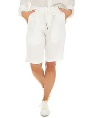 Riley Adams White Linen Shorts Unisex