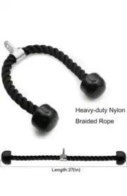 Tricep Rope Attachment Cable Machine Handle Fitness Pulldown Triceps Black
