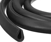 sourcing map U Channel Edge Trim, 3.3ft Length Rubber Guard Seal Strip Edge Protector Round Type Fit for 4.5-5mm Edge, (23/64" W x 7/16" H) Black