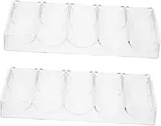 Garneck 2pcs Acrylic Chip Holder Trays for Chips Transparent Poker Case Organizer for Home Parties and Game Clear Acrylic Design