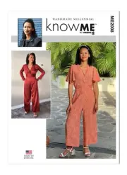 Know Me Sewing Pattern ME2008 Womens Jumpsuit V Neck Pockets Sizes 30W-38W UNCUT