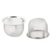 Stainless Steel Round Mesh Tea Leaf Spice Teapot Screen Strainer 3" Dia 2pcs