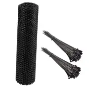 15.7 Inch x 49 Ft Black Plastic Chicken Wire Fence, Decorative Chicken Mesh