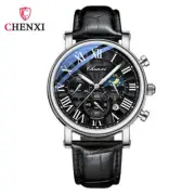 CHENXI Men Watch Brand Roman Numerals Male Wristwatch Luminous Leather Watches