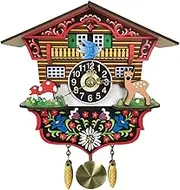 Cuckoo Clock Wall Hanging Cuckoo Clock with Pendulum Chalet Style 3D Design for Home Restaurant Living Room Decor (Size : B)