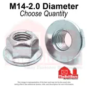 M14-2.0 Class 10 Hex Flange Top Lock Nuts Zinc Clear Coarse Thread (Pick Qty)