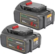 2 Pack Waitley 20V 6.0A Replacement Battery Compatible with Dewalt DCB200 DCD DC
