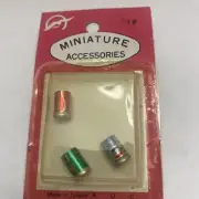 Vintage Miniature Accessories 3/8” Coke Pepsi 7-Up Cans