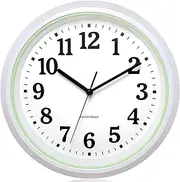 Caysie 12 Inch Sealed Indoor Outdoor Waterproof Wall Clock, Dustproof Silent Non-Ticking Battery Operated Quality Quartz Round Clock, Wall Decorative for Patio, Pool, Home (Green)