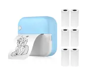 Mini Thermal Printer Multifunction Portable Sticker Maker Instant Photo Inkless Printing Support BT Connection for Smartphone with 6 Paper Roll 57mm Compat