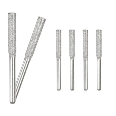 6-Pack 5/32 Inch Titanium Plated Diamond Chainsaw Sharpener [3mm Silver]