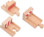 Gatuida 3Pcs Train Track Accessories Concave Stop Tracks for Imaginative Railway Scenes Compatible with Major Brands and Safe for Play