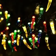 PickMeYA Solar Chili Pepper String Lights Outdoor, 23ft（7m） 50LED Multicolor Solar Lights for Christmas, Halloween, Patio, Garden, Tree, Porch, and Kitchen Decor