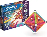 Geomag, Recycled Glitter, Magnetic Constructions with Glitter Effect, Colorful and Glittery Magnetic Bars, 35-Piece Pack, 100% Recycled Plastic, White