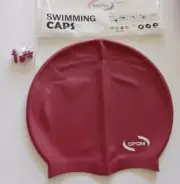 Red OPOM Silicone Swim Swimming Cap for Braids and Dreadlocks Keeps Hair Dry XL