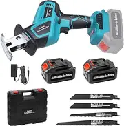 [Yofuly] 21V Electric Foxtail Saw Reciprocating Saw with 2 x 3000 mAh Battery and Charger, 3000SPM 6 Variable Speed Universal Saw for Wood and Metal