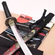 T10 Clay Tempered Katana Hitatsura Hamon Japanese Samurai Sword Hand Painting