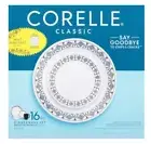 New-Corelle 16-pc Dinnerware Cusco Black & White Dinner Appetizer Plate Bowl Mug