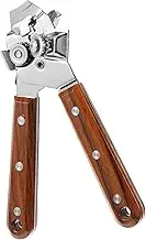KICHOUSE Wooden Handle Stainless Steel Can and Jar Opener and Efficient Kitchen Tool for Easy Use Essential Bar Supplies for Home and Daily Cooking