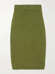 [Adam Lippes] Adam Lippes - Metallic Cotton-blend Skirt - Army green - x small x small Green