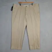 St. John's Bay Worry Free Pants Men 46Wx29L Big & Tall British Khaki Relaxed NWT